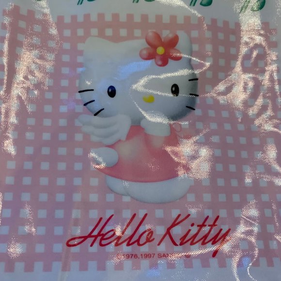 VINTAGE 1997 HELLO KITTY PLASTIC TOTE BAG - Picture 2 of 14
